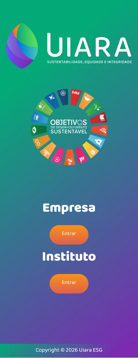 Portal ESG com comunidade · Uiara ESG no celular